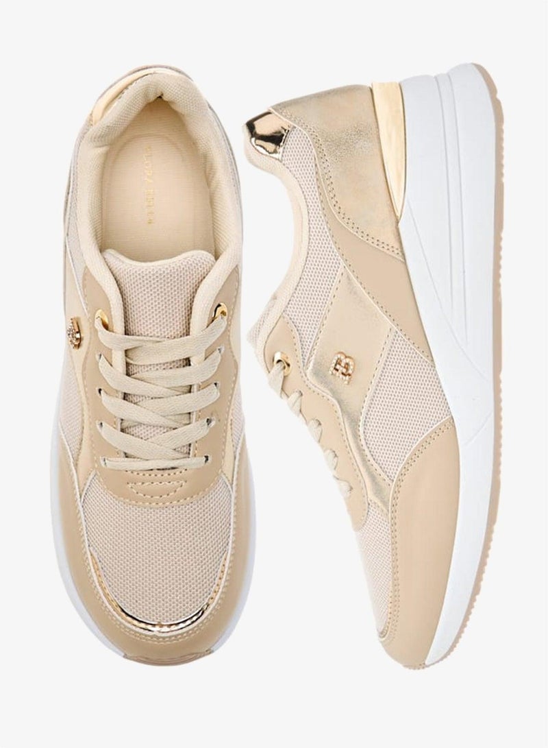 Flora Bella By Shoexpress Women Panelled Sneakers with Lace-Up Closure - Image 3