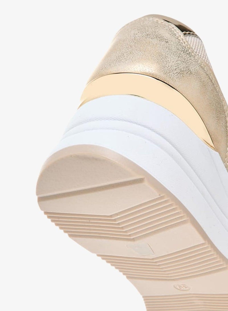 Flora Bella By Shoexpress Women Panelled Sneakers with Lace-Up Closure - Image 5