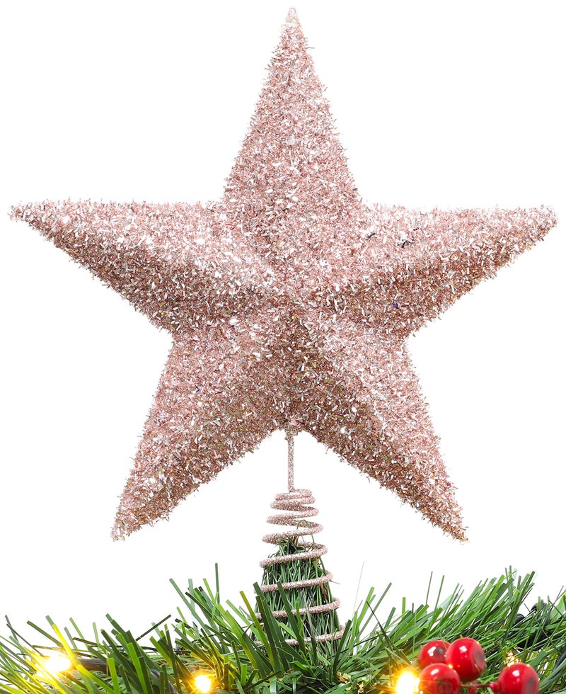 Christmas Concepts 28cm Sparkly Tree Top Star  Luxury Christmas Decorations Rose Gold