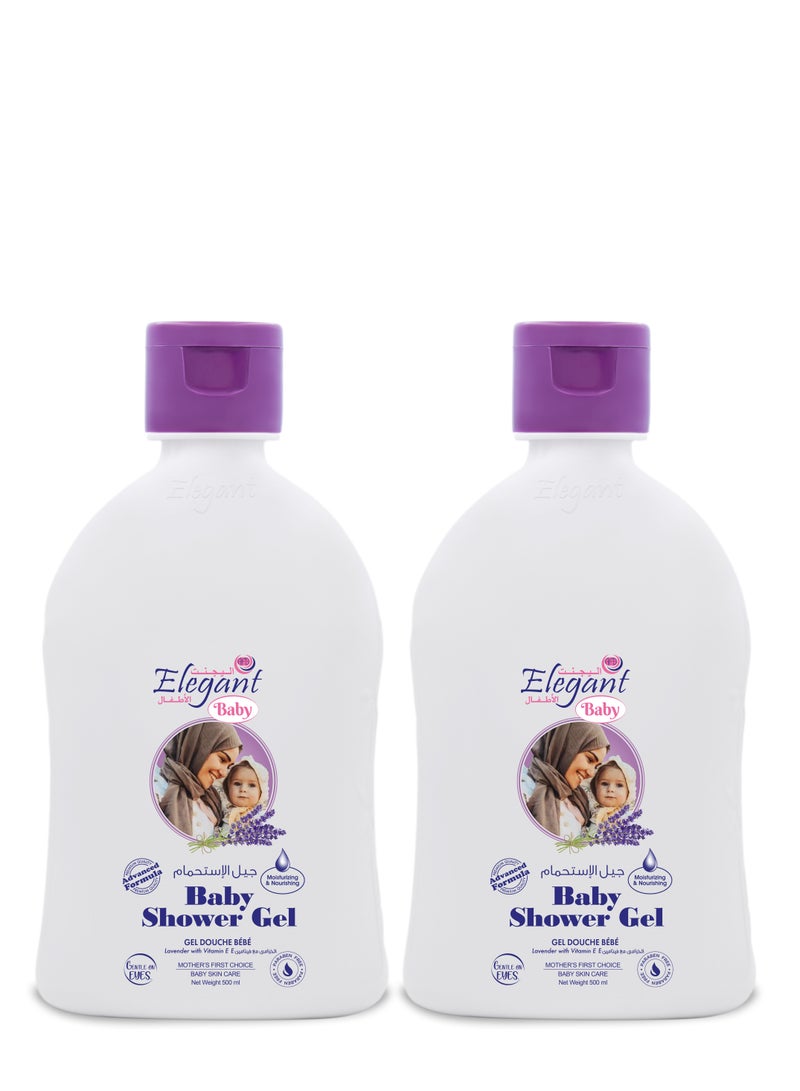 Elegant Elegant Lavender Baby Shower Gel 500ml Twin Pack  - Image 1