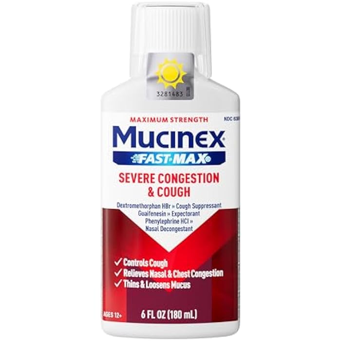Mucinex Fast-Max Maximum Strength Severe Congestion & Cough Liquid, 6 FL OZ - Image 1