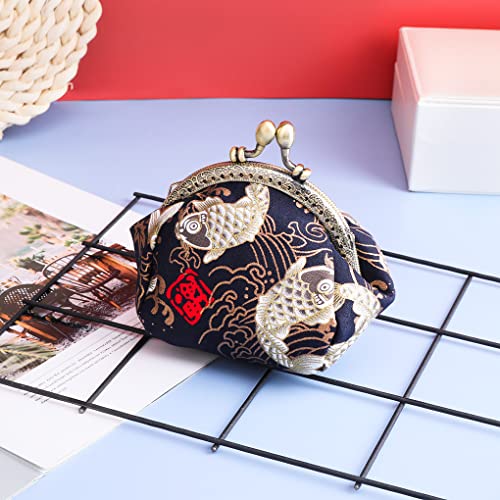 Oyachic Carp Coin Purse,Cute Change Purse,Lucky Coin Pouch,Small Wallet,Vintage Pouch Kiss Lock,Small Money Bag for Women - Image 3