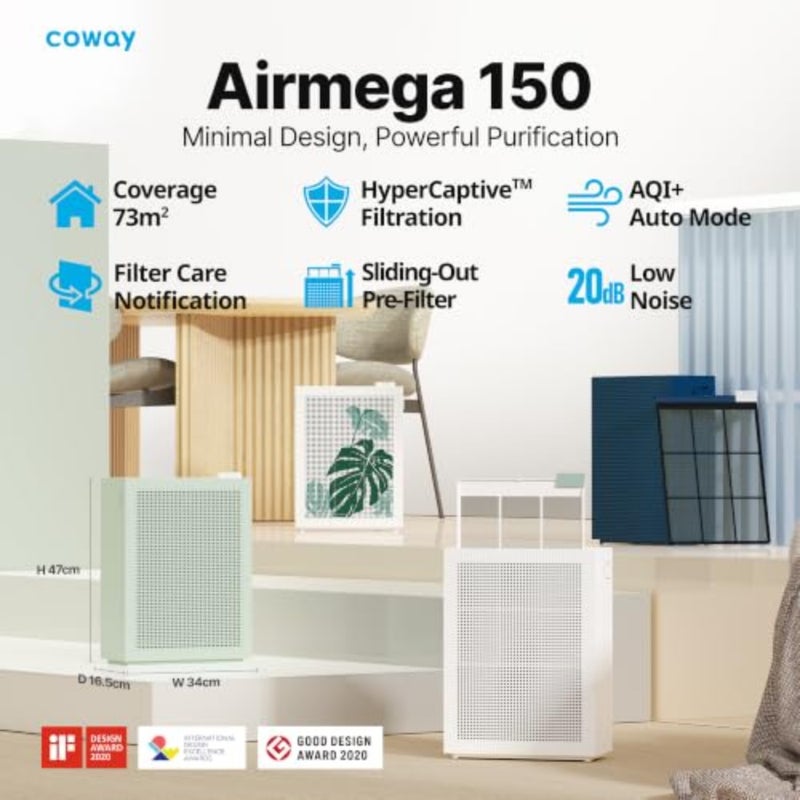منقي هواء غرفة النوم المنزلي مع فلتر HEPA الحقيقي، تصميم أبيض بسيط، يزيل 99.99 من روائح الغبار والحيوانات الأليفة المسببة للحساسية، هادئ 20 ديسيبل، عمر الفلتر 8500 ساعة، شاشة AQI، الوضع التلقائي - Image 5