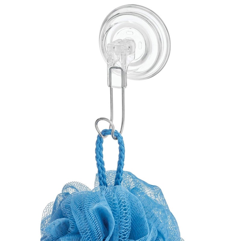 InterDesign REO PowerLock Suction Hooks for Wall for Kitchen Bathroom Bedroom Keys Bag Towels Stainless Steel - Image 3