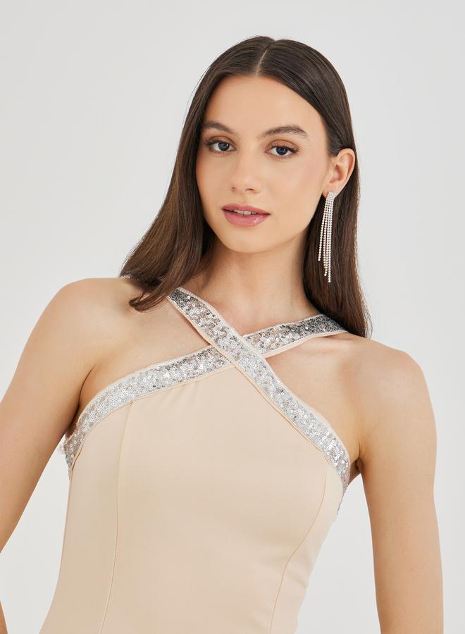 تايك تو فستان ماكسي بدون أكمام بتصميم - مزين - Image 4