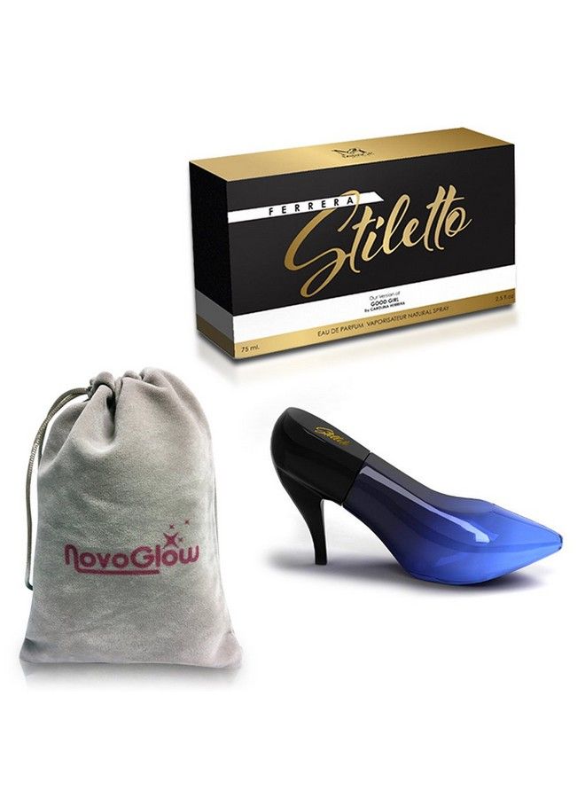 NovoGlow Ferrera Stiletto Eau De Parfum Spray Perfume Fragrance For Women Daywear Casual Daily Cologne Set With Deluxe Suede Pouch 3.4 Oz Bottle Ideal Edp Beauty Gift For Birthday Anniversary  - Image 1