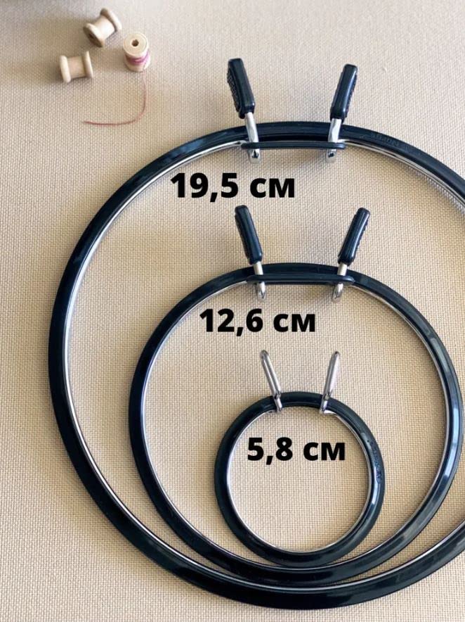 Nurge Premium Quality, Metal Spring Tension Embroidery Hoops, Cross Stich Hoop, Darning Hoops, Embroidery Tension Shed (Black, Siz Mix) - Image 2