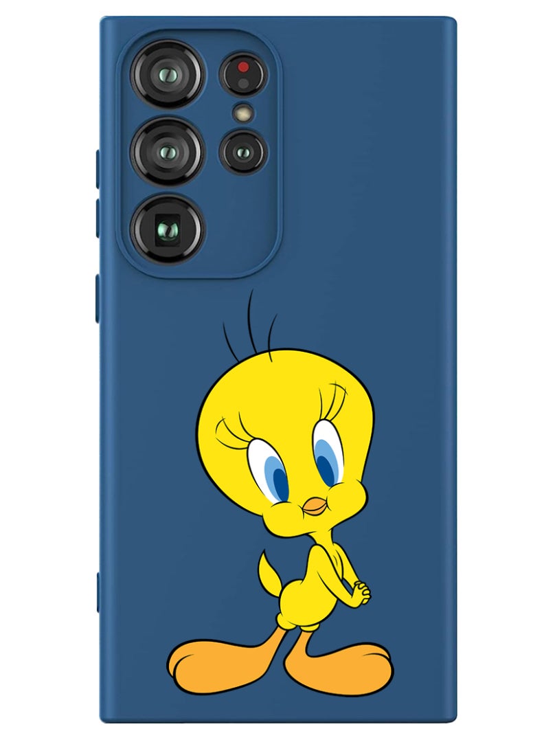 Theodor Protective Slim Fit Case Liquid Silicone Cover with Full Body Protection Anti-Scratch Shockproof Case For Samsung Galaxy S24 Ultra (Blue) - Tweety - Image 1