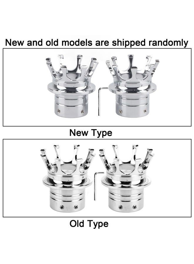 Aramox Front Axle Nut Covers Caps Kit, 5 Colors Front Axle Nut Cap Covers Distinctive Crown Styling CNC Aluminum Alloy for Motorbike Modification(Chrome) - Image 2