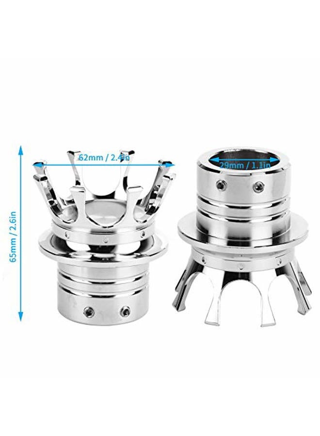Aramox Front Axle Nut Covers Caps Kit, 5 Colors Front Axle Nut Cap Covers Distinctive Crown Styling CNC Aluminum Alloy for Motorbike Modification(Chrome) - Image 3