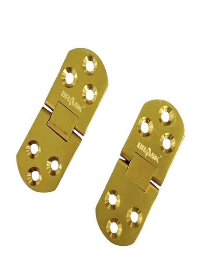 BRASK Solid Brass Flip Top Hinges, Table Hinges, Folding Hinges, Flap Hinges 180 Degree with Lock, Hinges for Sewing Machines, Folding Tables, Computer Desk & Butler Tray (12, Golden Satin) - Image 3