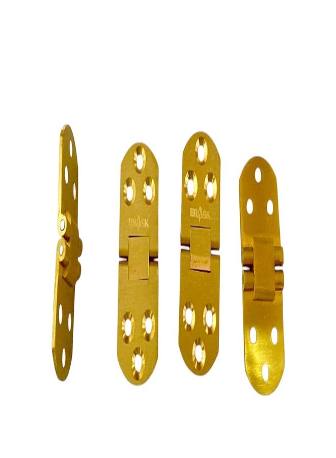 BRASK Solid Brass Flip Top Hinges, Table Hinges, Folding Hinges, Flap Hinges 180 Degree with Lock, Hinges for Sewing Machines, Folding Tables, Computer Desk & Butler Tray (12, Golden Satin) - Image 4