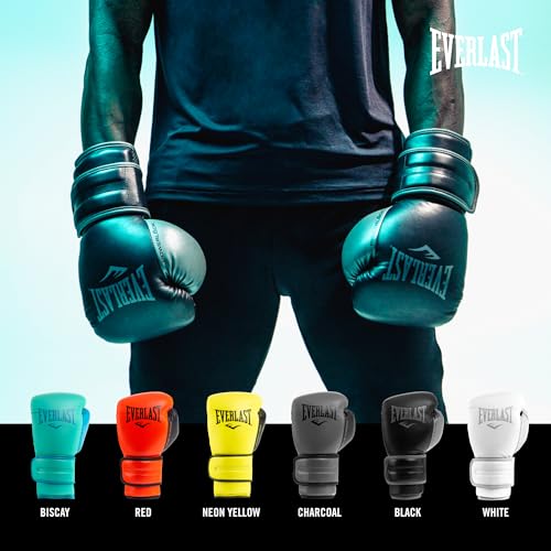 EVERLAST قفازات الملاكمة Everlast Powerlock 2 بخطاف وحلقة | قفازات تدريب القتال | خطاف وحلقة مع دعم يد ومعصم متين | تدريب على الأكياس الثقيلة واللياقة البدنية (أسود، 12 أونصة) - Image 5