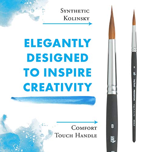 Princeton Aqua Elite, Series 4850, Synthetic Kolinsky Watercolor Paint Brush,Long Round, 8 - Image 4
