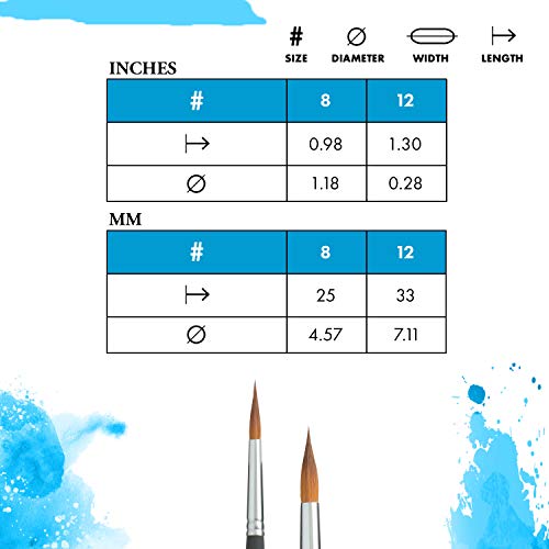 Princeton Aqua Elite, Series 4850, Synthetic Kolinsky Watercolor Paint Brush,Long Round, 8 - Image 3