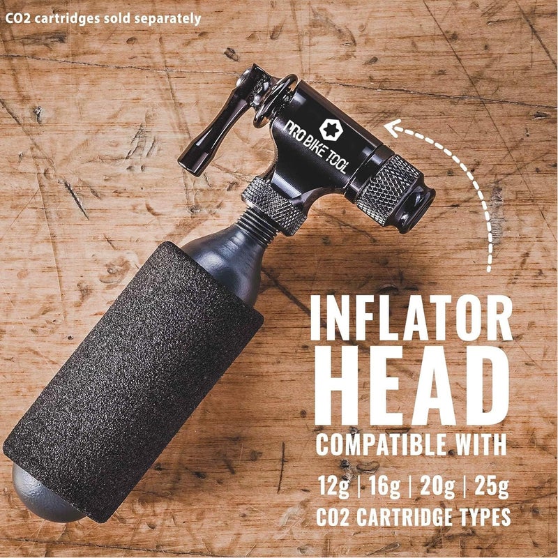 Pro Bike Tool CO2 Inflator Quick & Easy - Presta & Schrader Valve Compatible - Bicycle Tyre Pump for Road & Mountain Bikes - Insulated Sleeve - No CO2 Cartridges Included - Image 3
