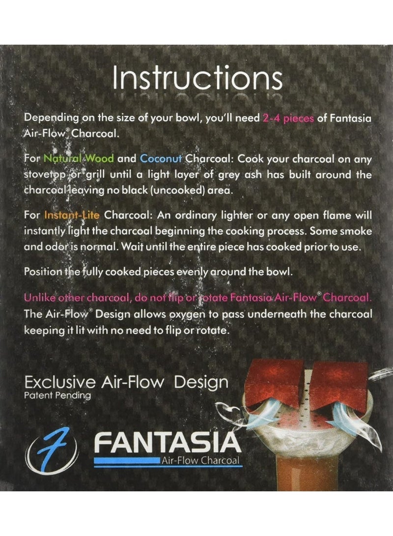 فانتازيا فحم جوز الهند النقي 100% للشوي و بخور  ، سريع الاشتعال، عديم الطعم والرائحة وخالٍ من المواد الكيميائية، يحتوي على 45 قطعة - Image 2