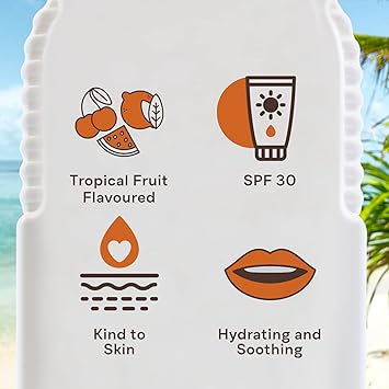 Malibu بلسم شفاه مالibu شمس SPF 30 بنكهة الفانيليا والفراولة الاستوائية 3 × 5 جرام - Image 3