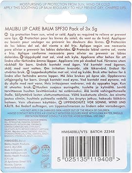 Malibu بلسم شفاه مالibu شمس SPF 30 بنكهة الفانيليا والفراولة الاستوائية 3 × 5 جرام - Image 2