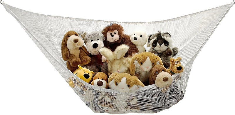 Handy Laundry Jumbo Toy Hammock White Organize Stuffed Animals  Childrens Toys with this Mesh Hammock Great Decor Neatly Organizing Kids Toys and Stuffed Animals Expands to 55 feet 2Pack - Image 3