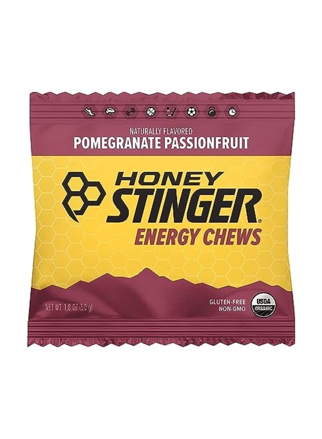Honey Stinger Organic Pomegranate Passionfruit Energy Chew | Gluten Free & Caffeine Free | For Exercise, Running and Performance | Sports Nutrition for Home & Gym, Pre and Mid Workout | 12 Pack - Image 2