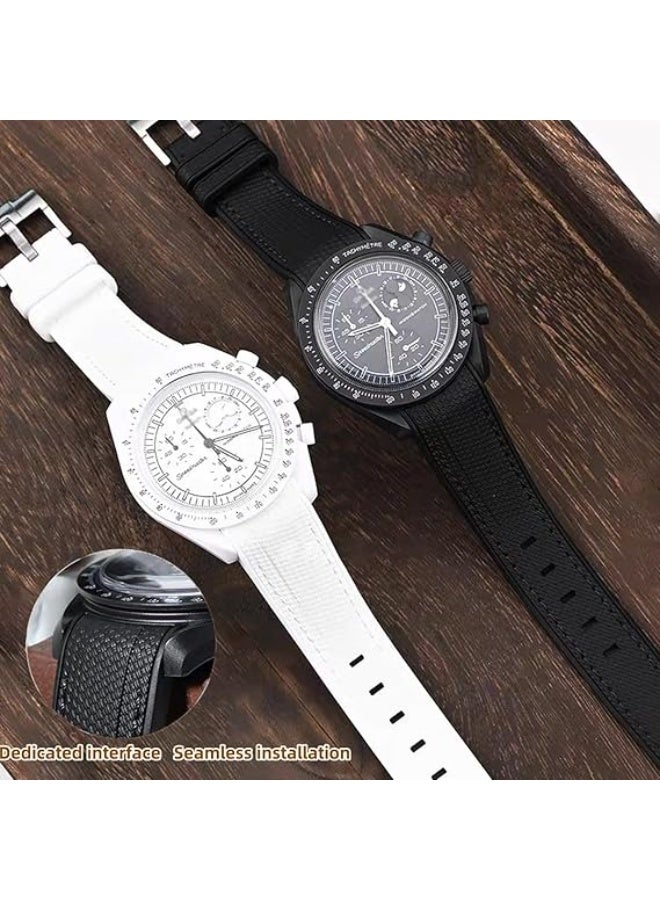 Watch Bands for Omega X Swatch Moonswatch Watch 20mm Curved Rubber Strap Silicone Watch Band Men Women Replacement Bracelet Omega MoonSwatch Speedmaster No Gap Strap - Image 5