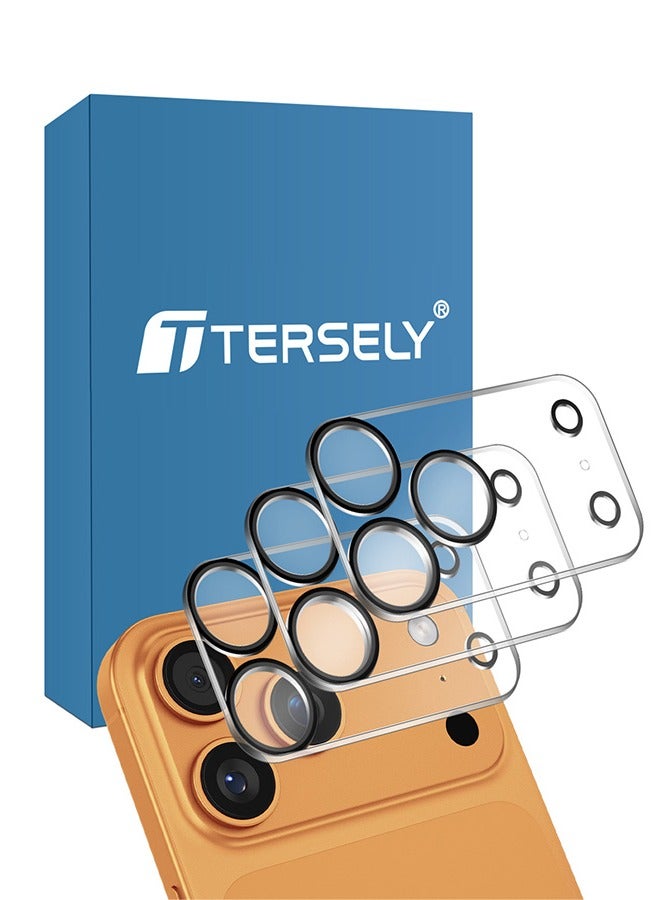 بشكل مختصر [حزمة من 3 قطع] واقي شاشة عدسة الكاميرا لهاتف iPhone 17 Pro مقاس 6.3 بوصة، واقي شاشة زجاجي شفاف عالي الوضوح بصلابة 9H - Image 1