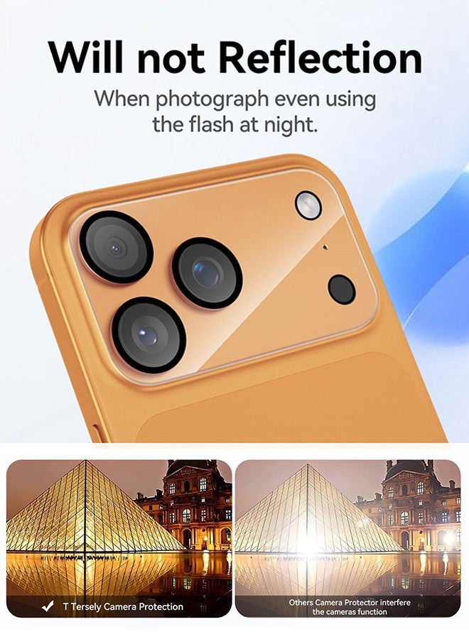 بشكل مختصر [حزمة من 3 قطع] واقي شاشة عدسة الكاميرا لهاتف iPhone 17 Pro مقاس 6.3 بوصة، واقي شاشة زجاجي شفاف عالي الوضوح بصلابة 9H - Image 3