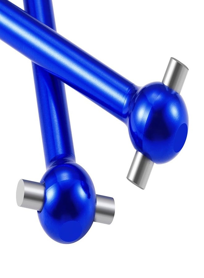 MOHERO 2Pcs RC Front Rear Universal CVD Driveshaft Metal Dogbone Joint for TT02B 1/10 Off-Road Buggy Upgrade Parts (Blue) - Image 3
