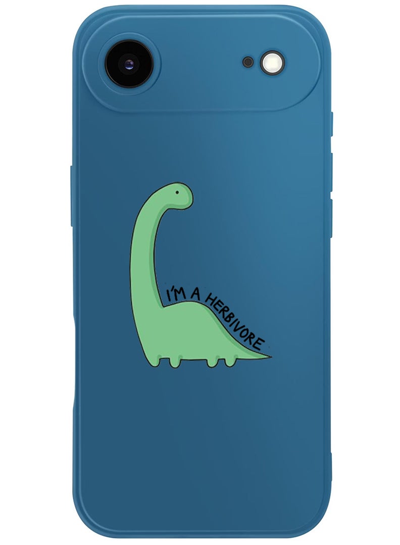 Theodor Protective Slim Fit Case Liquid Silicone Cover with Full Body Protection Anti-Scratch Shockproof Case For Apple iPhone 17 Air (Blue) Dino - Image 1