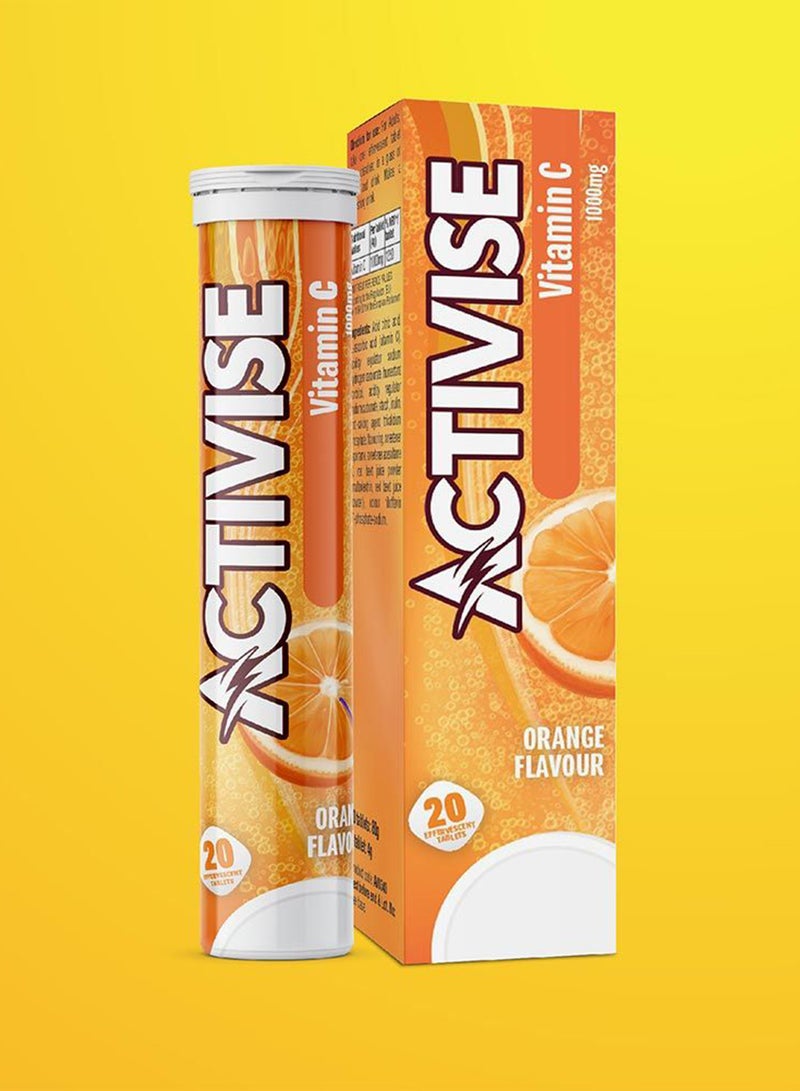 Activise Vitamin C 1000Mg Effervescent Tablets Orange Flavor Pack Of 20'S - Image 4