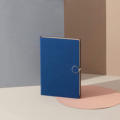 REGAL Executive A-5 PU Leather Notebook Diary Journal with Sliding Metal Clasp Closure,192 pages, 80 gsm (AZURE BLUE) - Image 4
