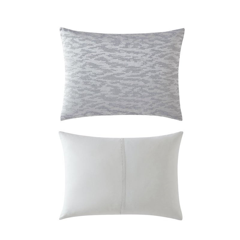 Vera Wang - King Duvet Cover Set, Soft Cotton Bedding with Matching Pillowcases, Button Closure & Inner Corner Ties, 3 Piece Bed Set (Illusion Grey) - Image 4