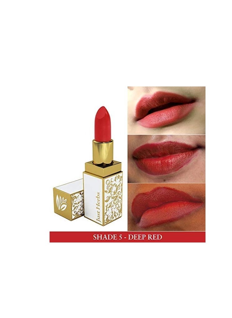 Just Herbs Just Herbs Ayurvedic Creamy Matte Lipstick 05 Deep Red 1.8gm  - Image 3