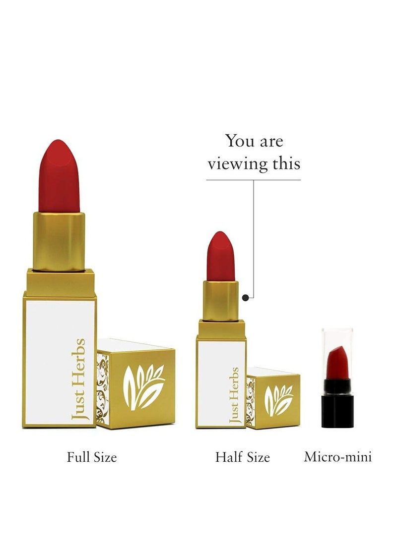 Just Herbs Just Herbs Ayurvedic Creamy Matte Lipstick 05 Deep Red 1.8gm  - Image 2