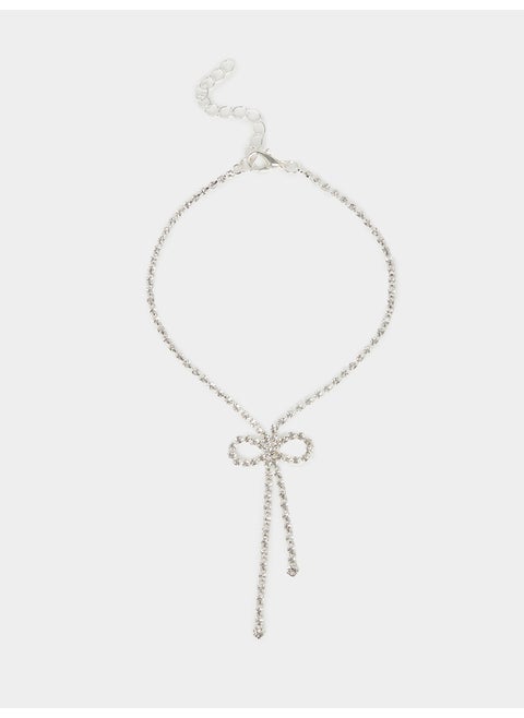Styli Embellished Ribbon Drop Anklet