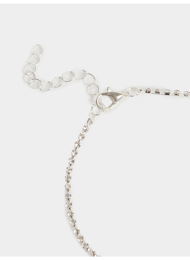 Styli Embellished Ribbon Drop Anklet