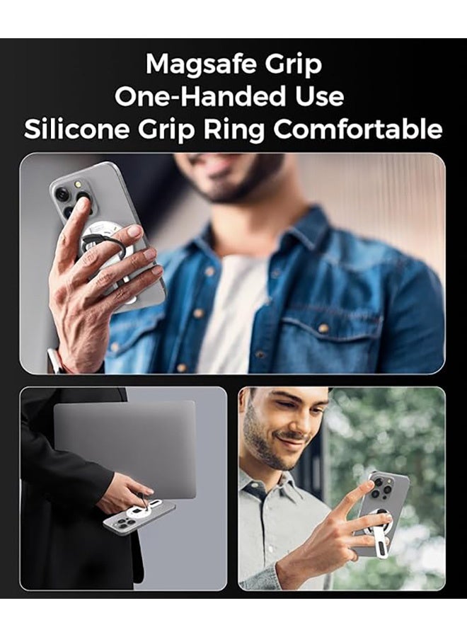 قبضة الهاتف لموقف الهاتف Magsafe ، حامل صالة الرياضة 360 درجة ، خاتم إصبع السيليكون مبتكر تصميم مفصل تخفيف الضغط مع خاتم المغناطيس ، متوافق مع جميع الهواتف - Image 2