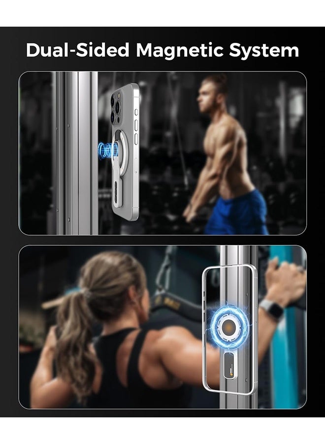 قبضة الهاتف لموقف الهاتف Magsafe ، حامل صالة الرياضة 360 درجة ، خاتم إصبع السيليكون مبتكر تصميم مفصل تخفيف الضغط مع خاتم المغناطيس ، متوافق مع جميع الهواتف - Image 5