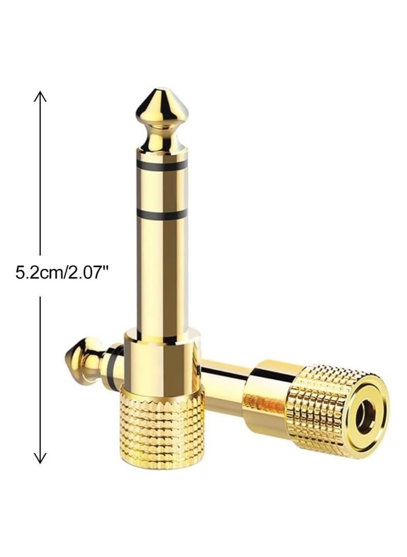 GUDOO 3 Pack 6.35mm (1/4 inch) Male to 3.5mm (1/8 inch) Female Stereo Jack Audio Adapter Gold Plated, 3-Conductor TRS AUX Plug  - Image 2