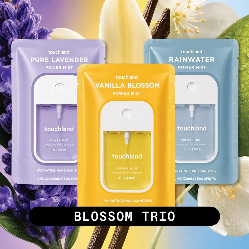 Changing environment compatible Power Mist Hydrating Hand Sanitizer Spray, BLOSSOM Trio Set (Lavender, Vanilla, Rainwater), 1 FL. OZ. Travel Size (Set of 3) Storage transit efficiency build - Image 3