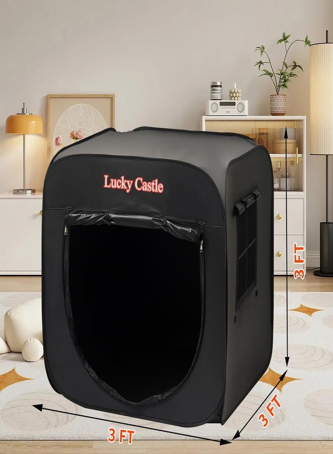 Lucky castle خيمة حسية للأطفال، خيمة القلعة المحظوظة المنبثقة للأطفال المصابين بالتوحد، واضطراب فرط الحركة ونقص الانتباه، واضطراب المعالجة الحسية - ركن هادئ يساعد الأطفال على الاسترخاء، وتقليل القلق، وتحسين التركيز - خيمة لعب بباب ونافذة - Image 5