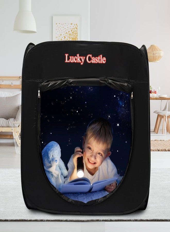 Lucky castle خيمة حسية للأطفال، خيمة القلعة المحظوظة المنبثقة للأطفال المصابين بالتوحد، واضطراب فرط الحركة ونقص الانتباه، واضطراب المعالجة الحسية - ركن هادئ يساعد الأطفال على الاسترخاء، وتقليل القلق، وتحسين التركيز - خيمة لعب بباب ونافذة - Image 2