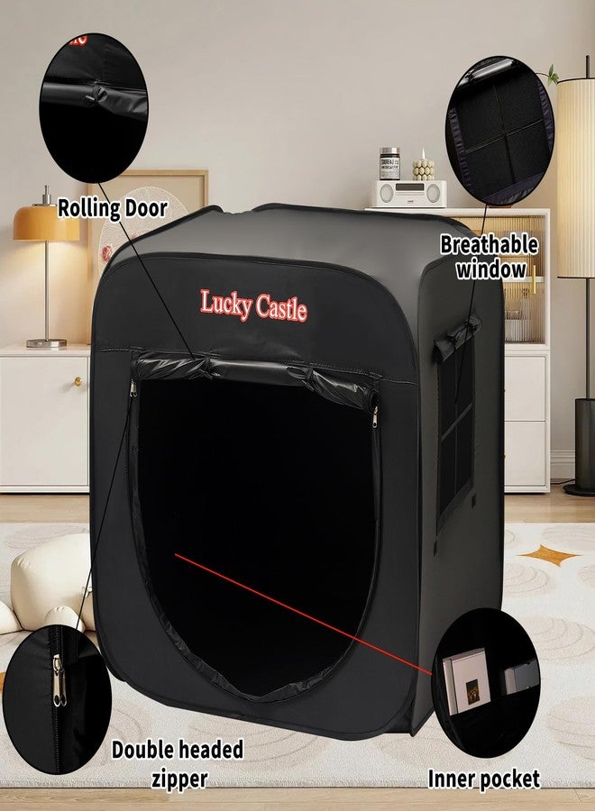 Lucky castle خيمة حسية للأطفال، خيمة القلعة المحظوظة المنبثقة للأطفال المصابين بالتوحد، واضطراب فرط الحركة ونقص الانتباه، واضطراب المعالجة الحسية - ركن هادئ يساعد الأطفال على الاسترخاء، وتقليل القلق، وتحسين التركيز - خيمة لعب بباب ونافذة - Image 3