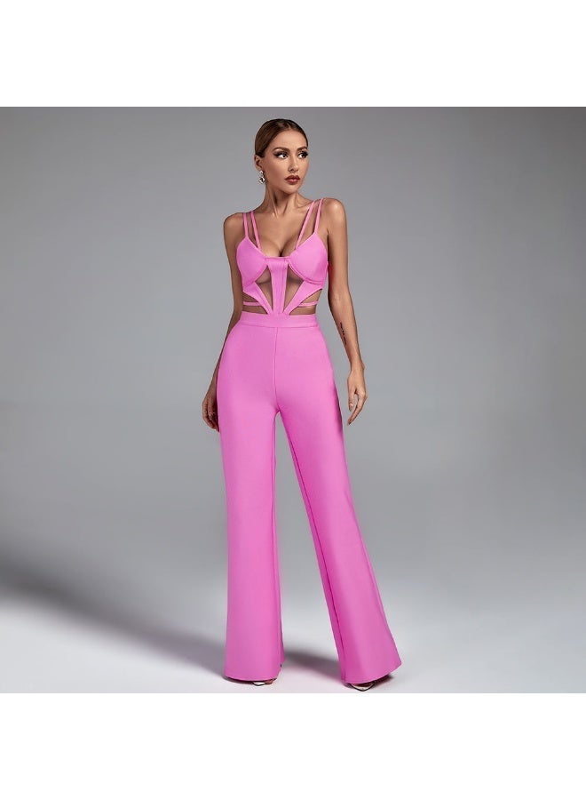 ZAGHOU Sleeveless Cutout Bandage Jumpsuit - Image 1