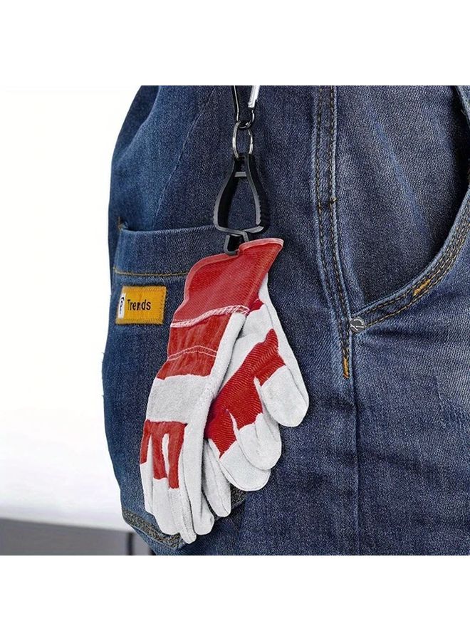 Black Glove Clip Holder With Key Ring Textured Grip Anti Loss Design - Image 5