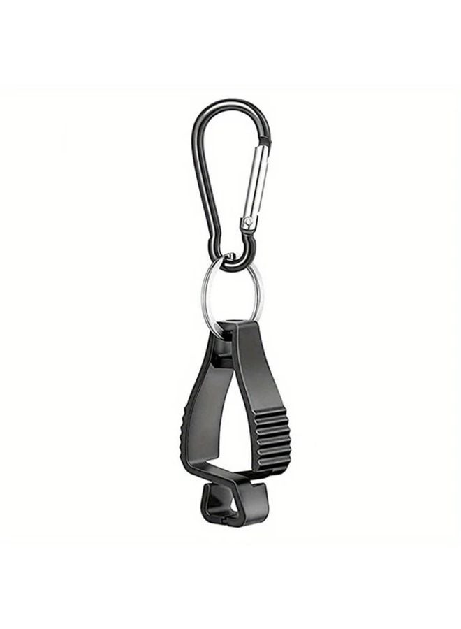 Black Glove Clip Holder With Key Ring Textured Grip Anti Loss Design - Image 2