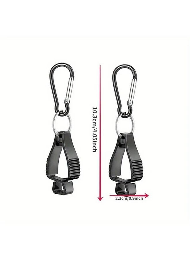 Black Glove Clip Holder With Key Ring Textured Grip Anti Loss Design - Image 4