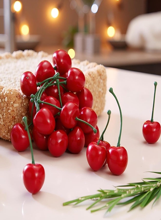 SelHeng 20Pcs Realistic Artificial Cherry Decor, Decor for Home Kitchen Party and Photography Props Decorative Ornaments for Table - Image 3