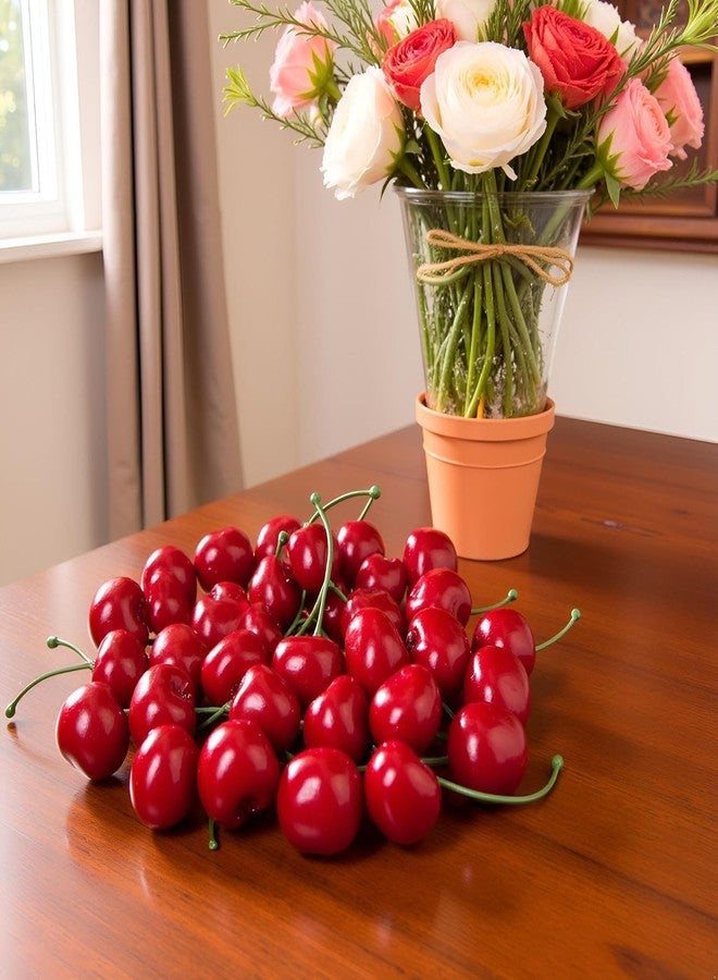 SelHeng 20Pcs Realistic Artificial Cherry Decor, Decor for Home Kitchen Party and Photography Props Decorative Ornaments for Table - Image 2